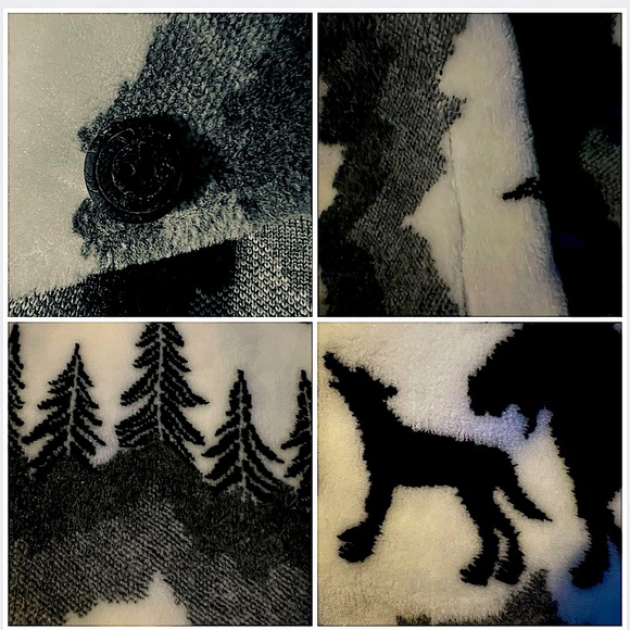 🎁🆕 Unisex-Oversized, or not-comfy soft fleece cardigan w/Canadian wildlife - Picture 10 of 16